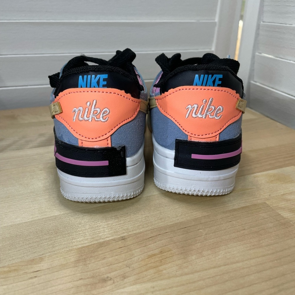 Kids Black Sneakers with Peach Accent and Pink Trim - Picture 3 of 10